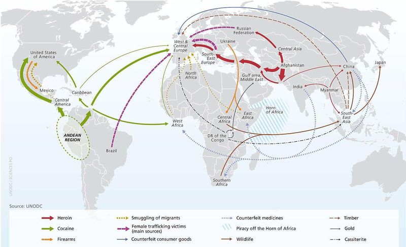 La mappa del traffico illegale nel mondo (Vox.com)