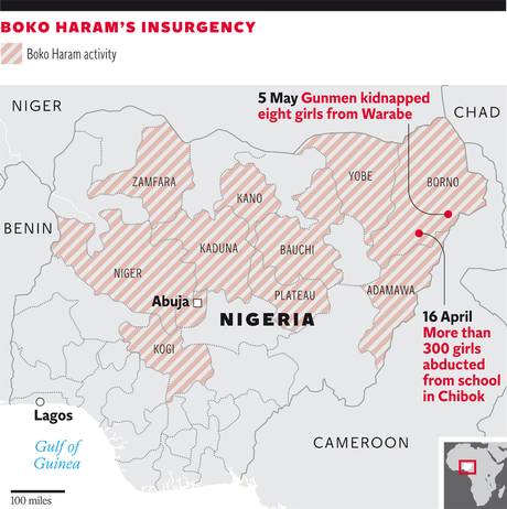 Il territorio di Boko Haram (fonte: Independent)