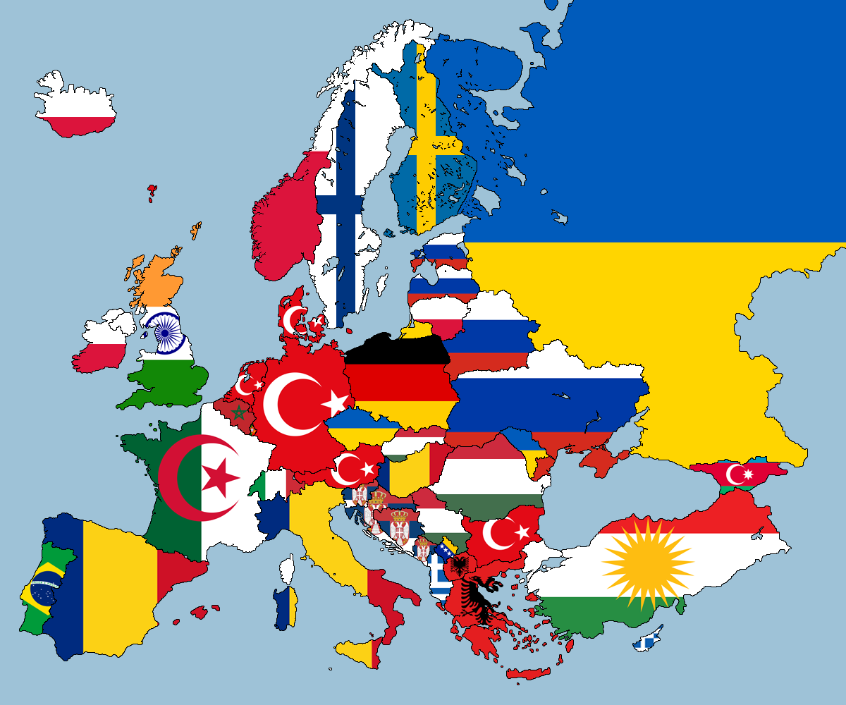 La mappa dei paesi europei in base alla seconda nazionalità più prestente (fonte: I fucking love maps via Facebook.com)