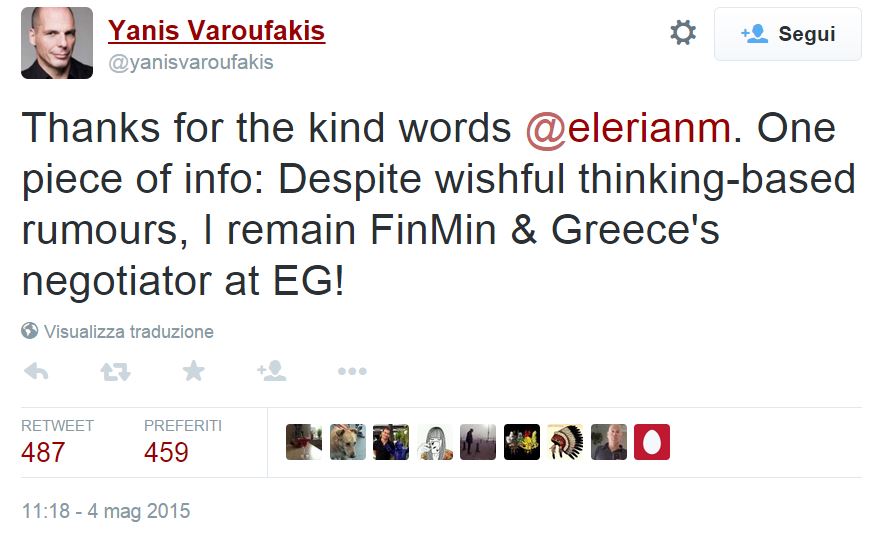 varoufakis tweet dimissioni
