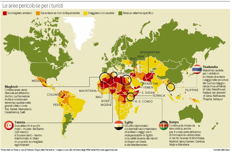 mappa paesi rischio
