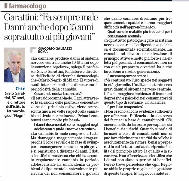 L'intervista a Garattini sulla Stampa di oggi