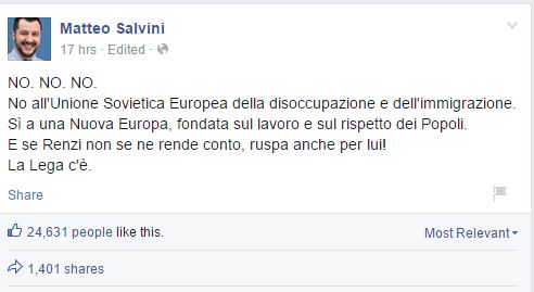 Euroruspe per Salvini