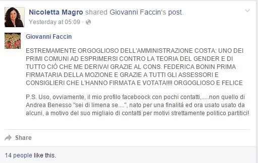 Nicoletta Magro faccin gender