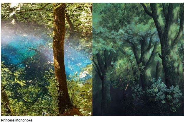 La foresta di Yakushima che avrebbe ispirato quella nella quale è ambientata la Principessa Mononoke (fonte: Dazed Digital)