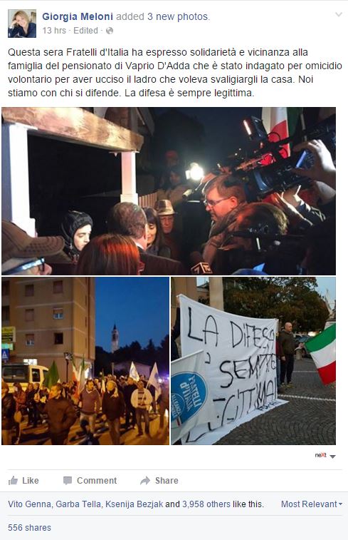 La manifestazione di Fratelli d'Italia a favore di Sicignano