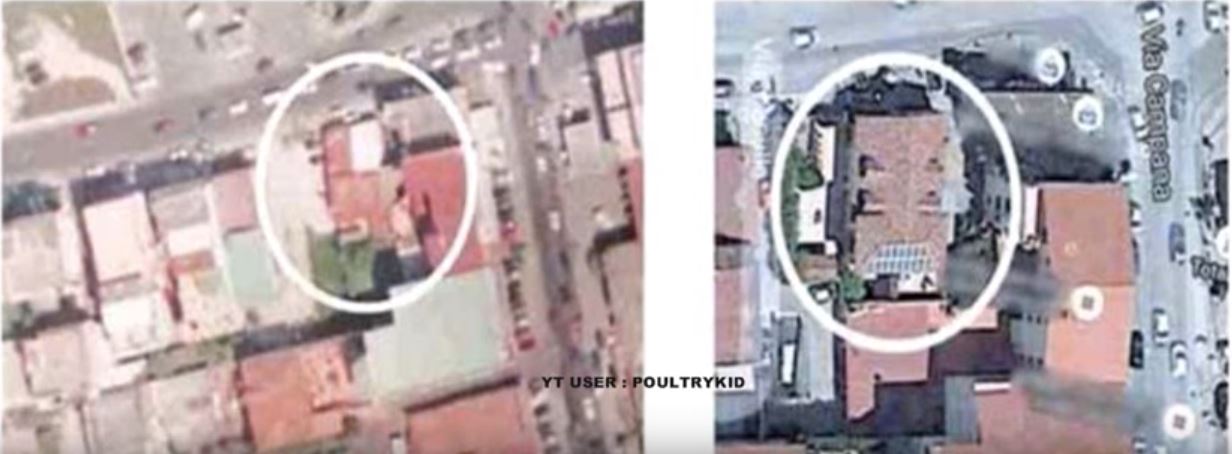 La foto aerea che documenta i lavoro nell'abitazione della sindaco di Quarto Rosa Capuozzo (via Youtube.com)