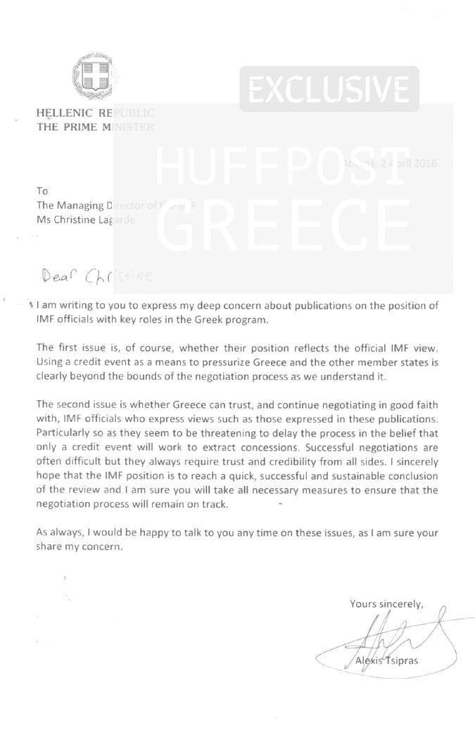 lettera tsipras fmi
