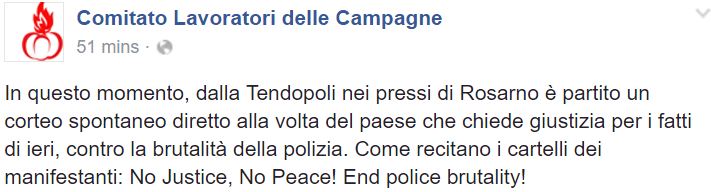 rosarno protesta carabiniere 3
