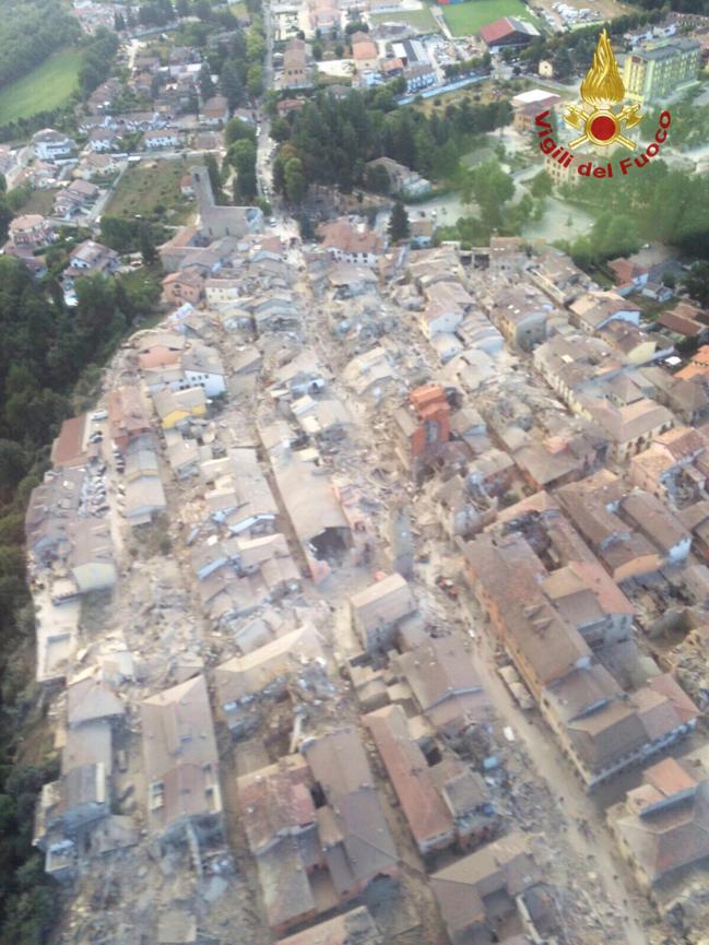 amatrice terremoto foto dall'alto