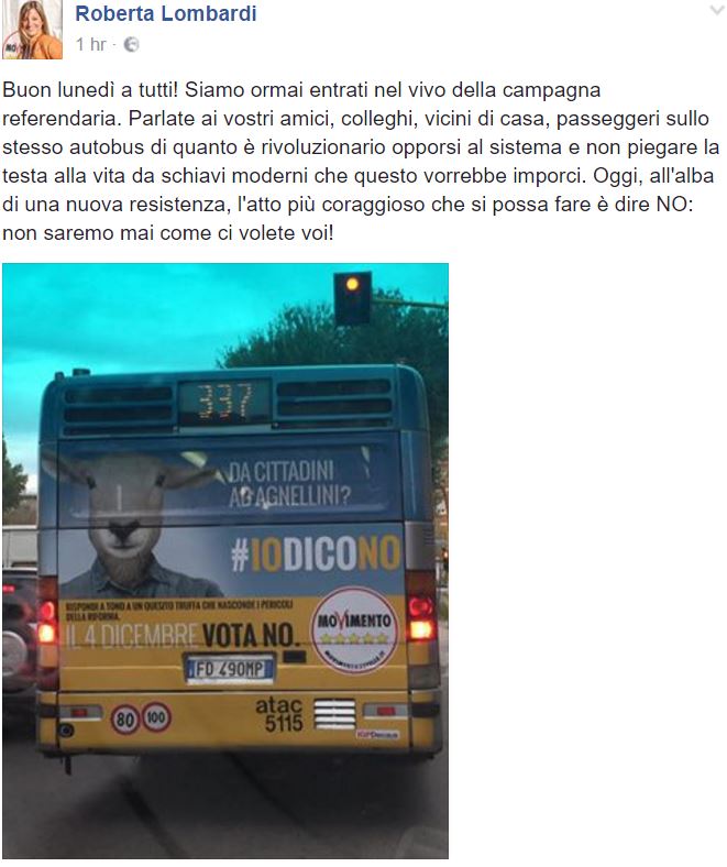 pubblicita m5s no referendum-bus-roma