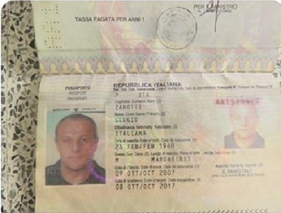 sergio zanotti siria passaporto