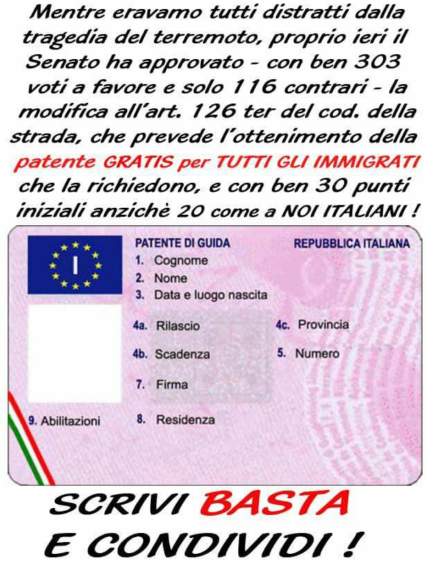 patente gratis immigrati