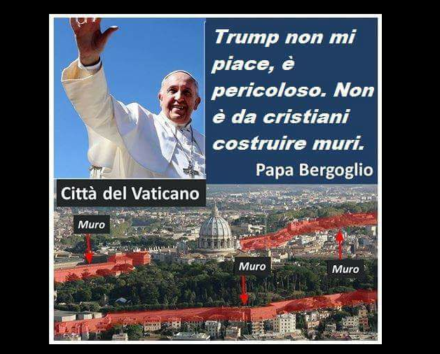 fasciogentismo muro vaticano papa trump